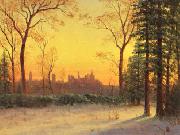 Albert Bierstadt View of the Parliament Buildings from the Grounds of Rideau Halls oil on canvas